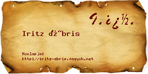 Iritz Ábris névjegykártya